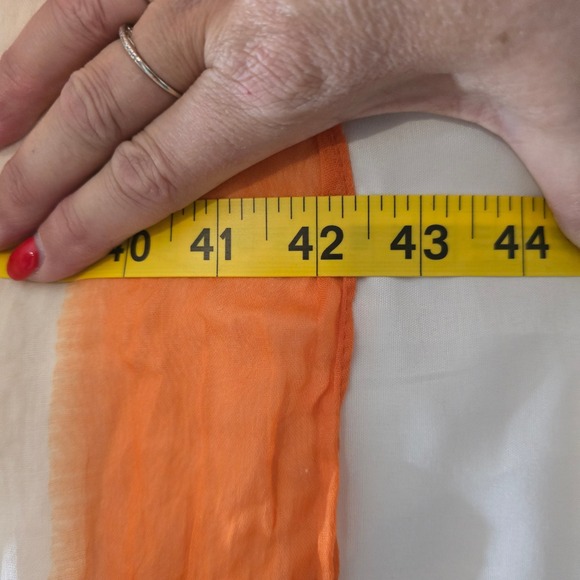 Tickled Pink Cotton Ombre Scarf Shawl Orange Pink Tassels - Picture 6 of 7